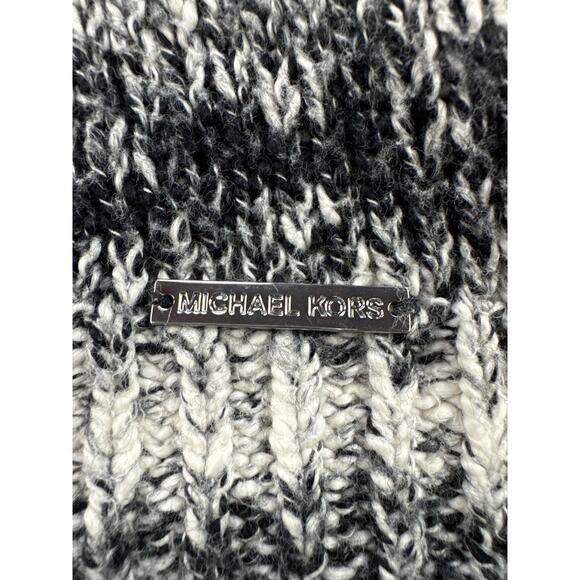 MICHAEL Michael Kors Black & White Stripe V-Neck‎ Knit Pullover Sweater XL - Picture 2 of 7